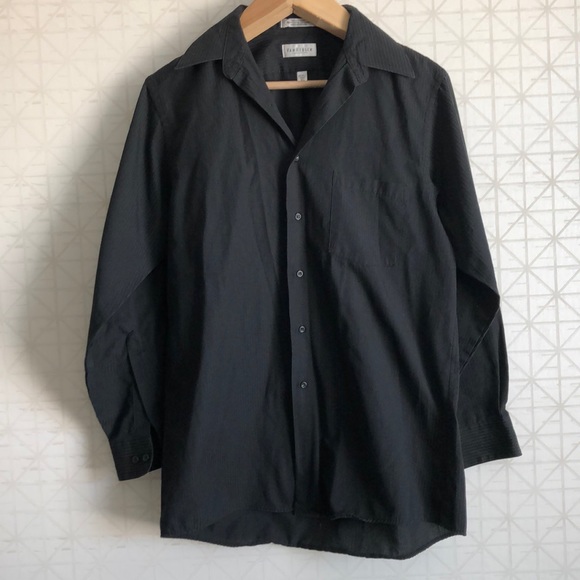 Van Heiden M Black Button Up dress shirt - Picture 2 of 7